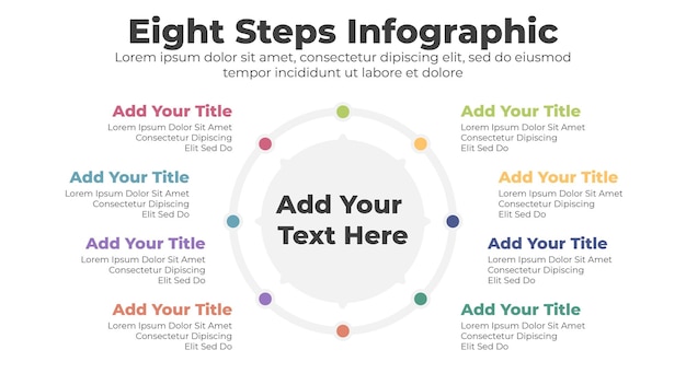 8 つのステップまたはオプションを持つベクトル現代ビジネス インフォ グラフィック テンプレート