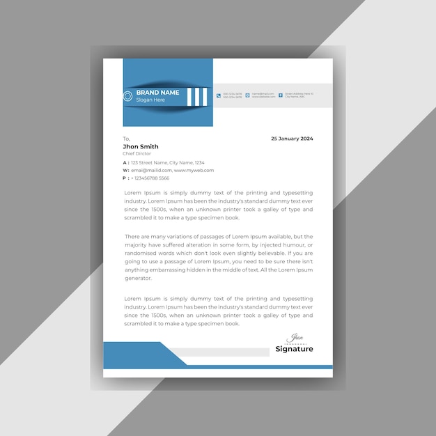 Vector modern business letterhead design a4 invoice templates premium vector