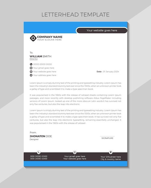 Vector modern business letterhead design template