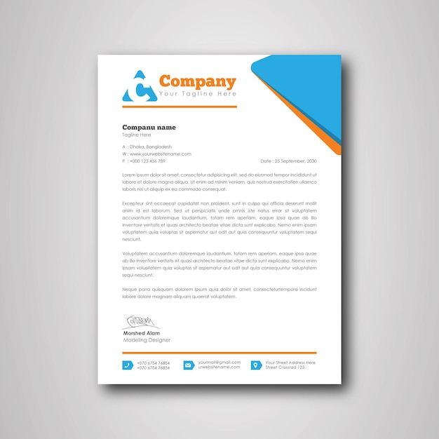 Vector modern business letterhead template design