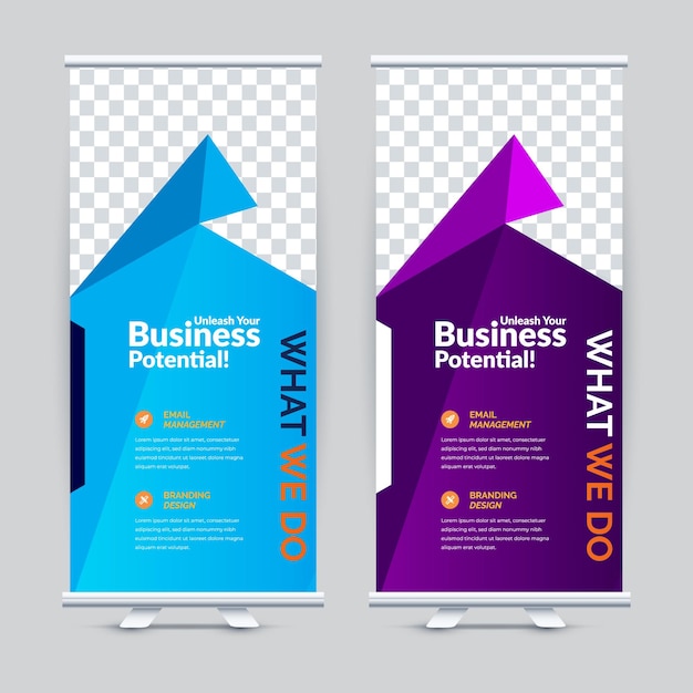 vector modern business roll up with papercut shapes EPS