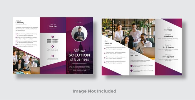 Vector modern business trifold brochure design template