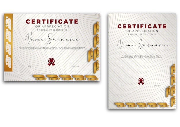 vector modern certificate elegant golden white