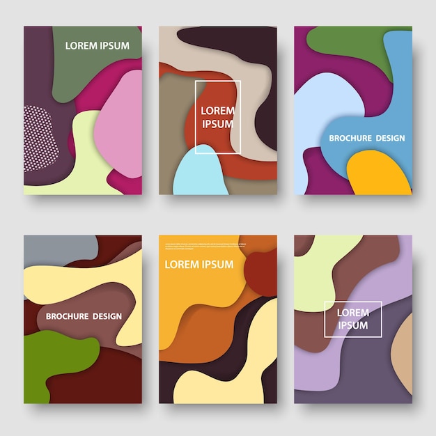Набор шаблонов брошюры абстрактный фон вектор современный цвет