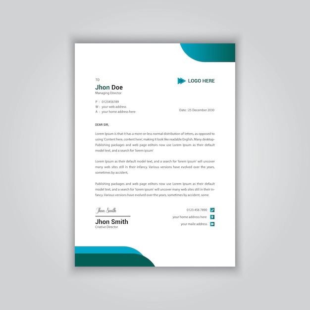 vector modern company letterhead