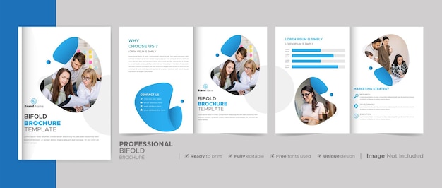 Vector modern corporate business bifold brochure template
