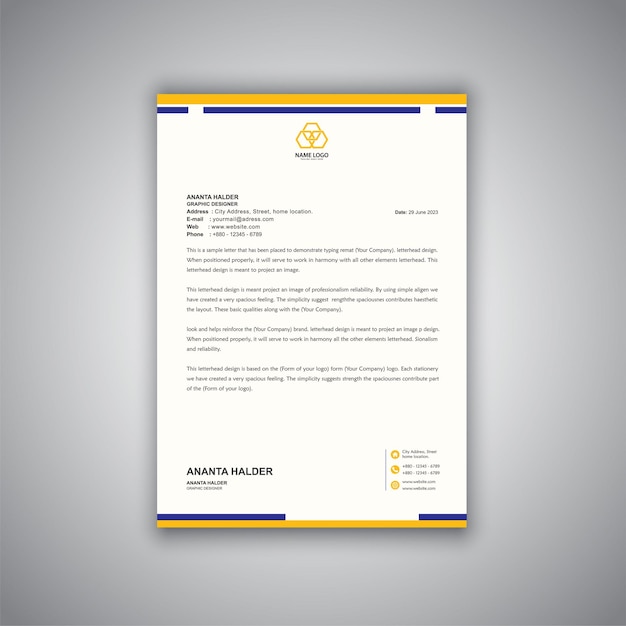 vector modern corporate letterhead