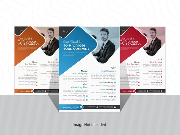 Вектор современный корпоративный профессиональный бизнес-флаер дизайн шаблона или обложки брошюры