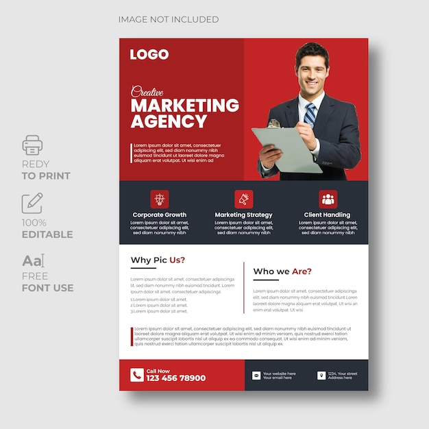 Vector Modern and Creative corporate business flyer Advertisement Business flyer template design