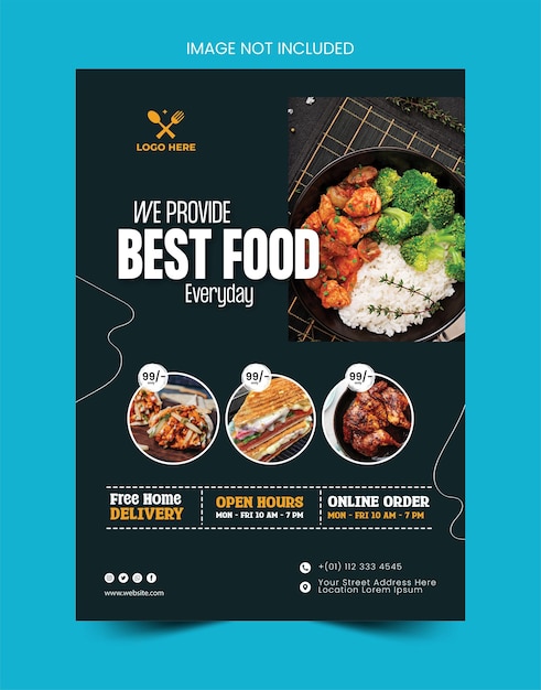 Vector modern creative restaurant menu flyer template