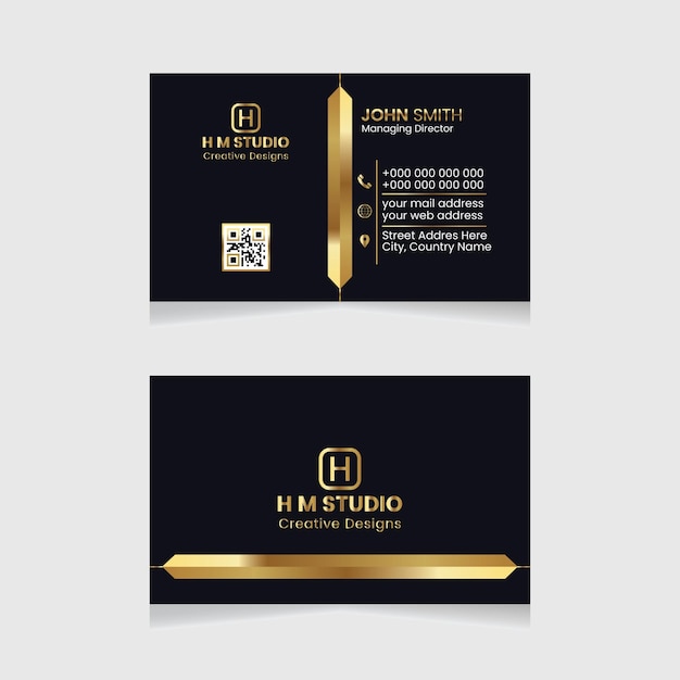 Vector vector modern creative simple clean and golden business card designs