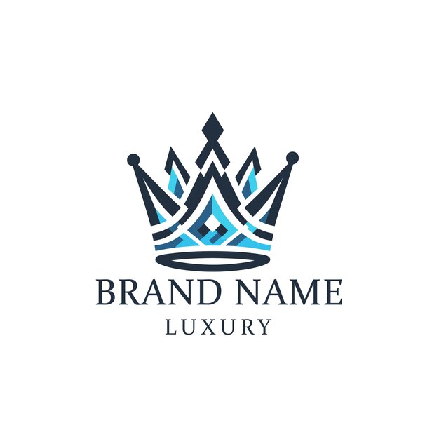 Vector modern crown luxury logo royal king queen logo