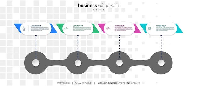 Vettore modello di infografica della tabella dei contenuti di vector modern design