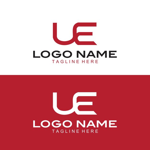 Vettore vector moderno ed elegante logo ue o eu logo modello icona iniziali basate su monogramma e lettere