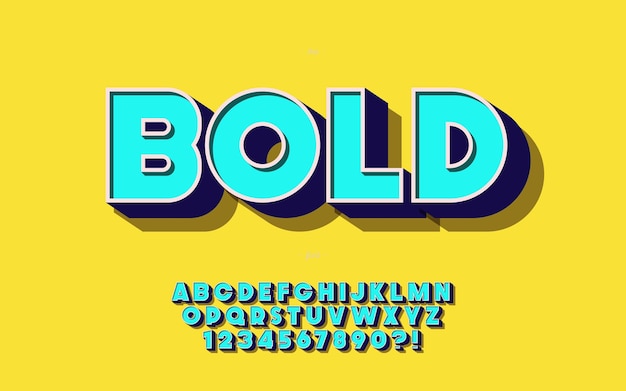 Vector modern font color style trendy typography