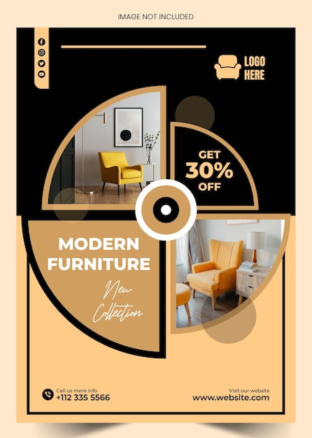 Vector modern furniture flyer design