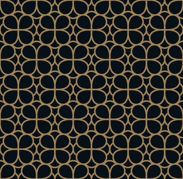 Vector modern geometric tiles pattern golden lined shape Abstract art deco seamless luxury background