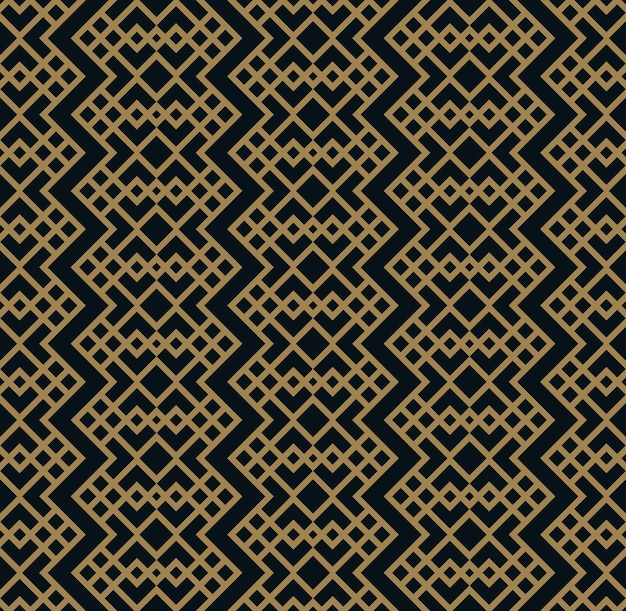 Vector modern geometric tiles pattern golden lined shape Abstract art deco seamless luxury background