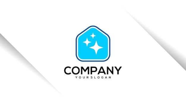 vector modern home logo design with star