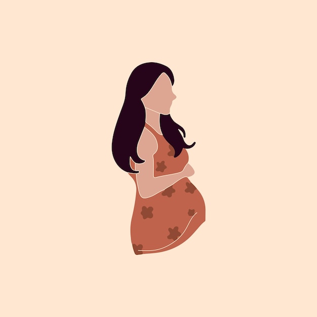 Vector a modern illustration about pregnancy and motherhood