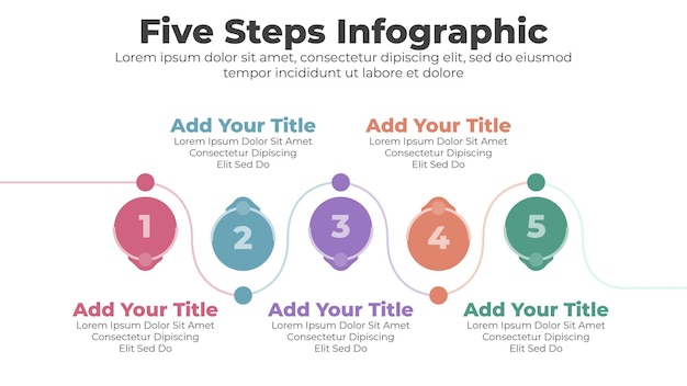 Vettore elementi infografici moderni vettoriali con 5 passaggi