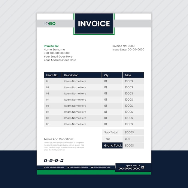 Vector vector modern invoice design premium template