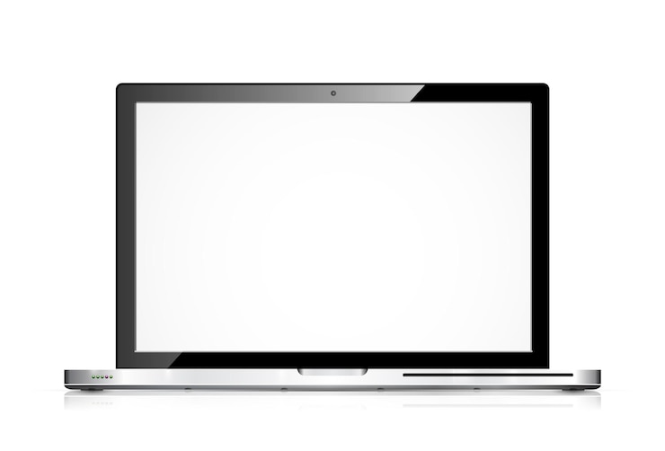 Vector vector modern laptop isolated on white
