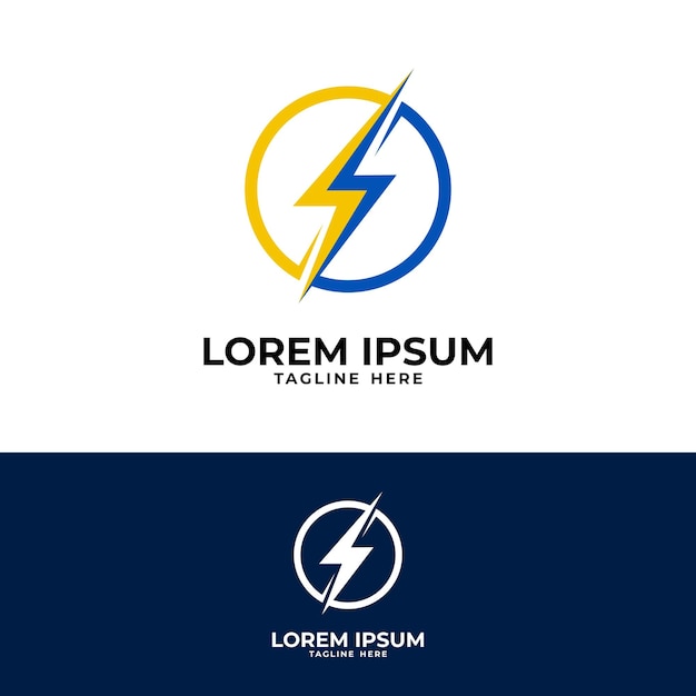 Vector vector modern lightning electricity thunder logo design