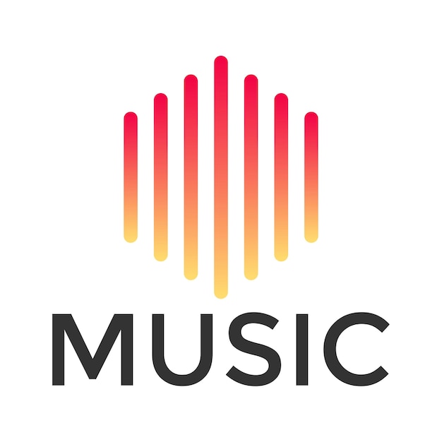 Vector modern music logo design template