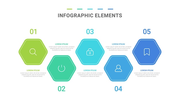 Vettore moderno poligono forma passi opzioni elementi infografici per affari con icone modello desi