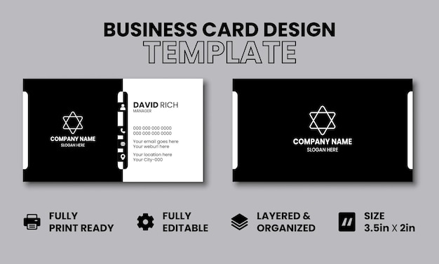 Vector modern premium business cad template with dark and black theme