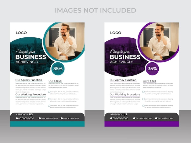 ベクターモダンなプロフェッショナルな企業ビジネス多目的フライヤーレイアウトデザイン