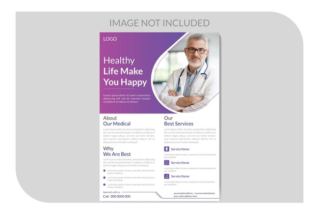 Vector modern and professional medical flyer design template