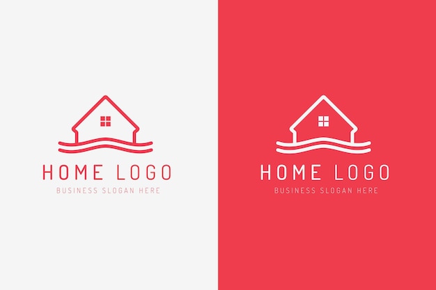 Vector vector modern and professional one line stroke house and wave logo