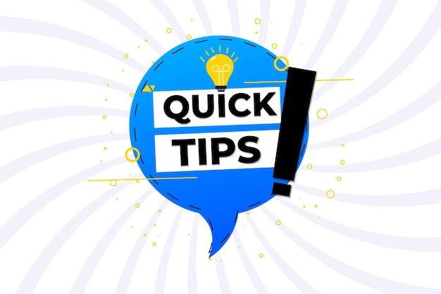 Vector modern quick tips with tubelight design