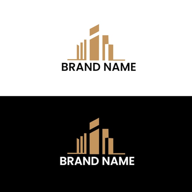 Vector modern real estate logo design colorful building template