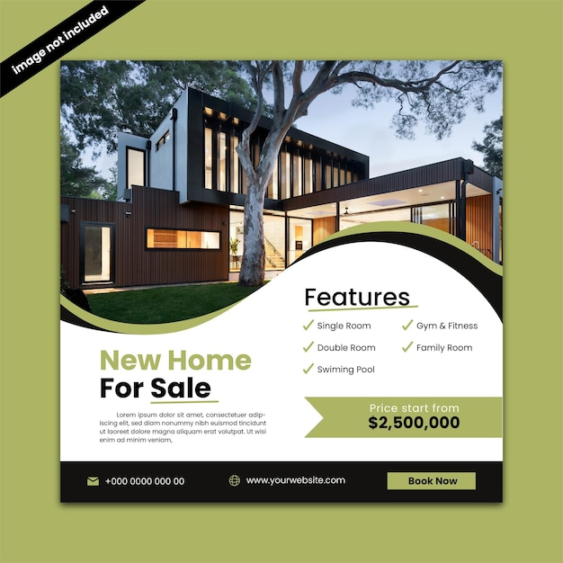 vector modern real estate property instagram post template promotional post