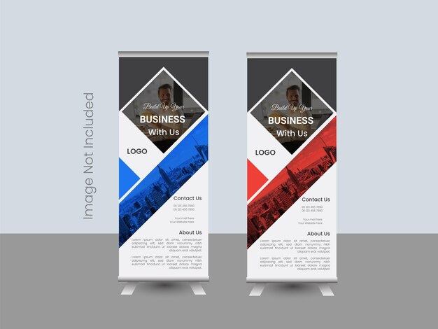 Vector modern roll up display standee banner in dark and light shade