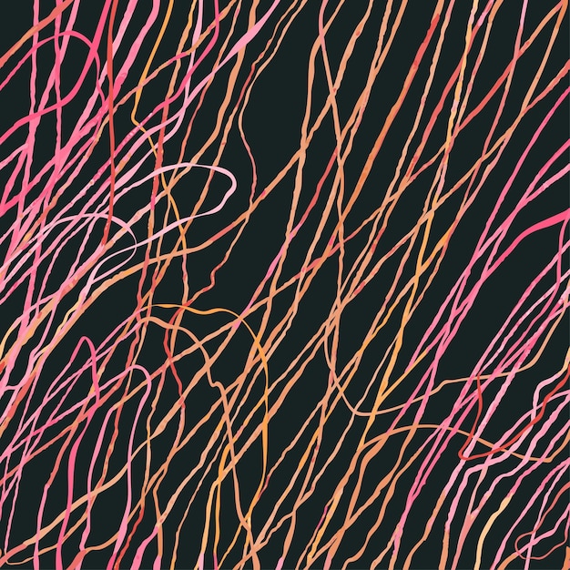 Vector modern seamless background with colorful hand drawn abstract lines doodles