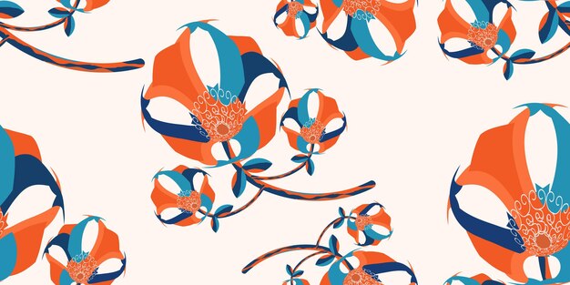 Vector modern seamless floral pattern