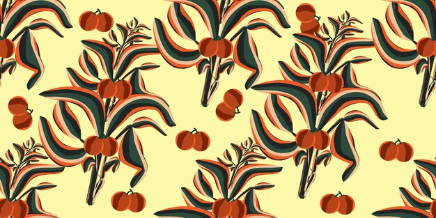 Vector modern seamless floral pattern