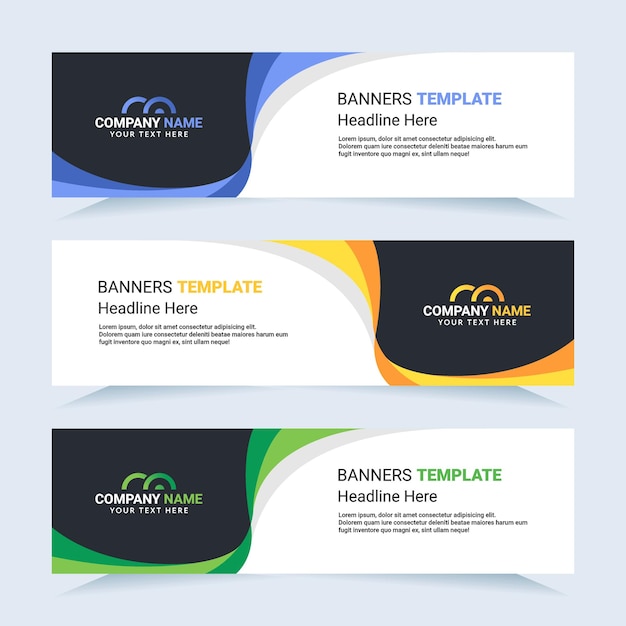 Vector modern set of colorful abstract banners For card and banner needs Vector Illustration