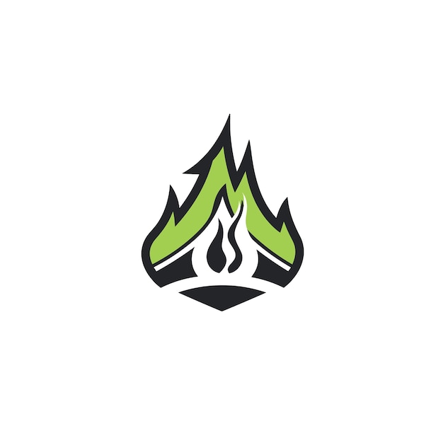 Vector of a modern and sleek fire logo design on a clean white background