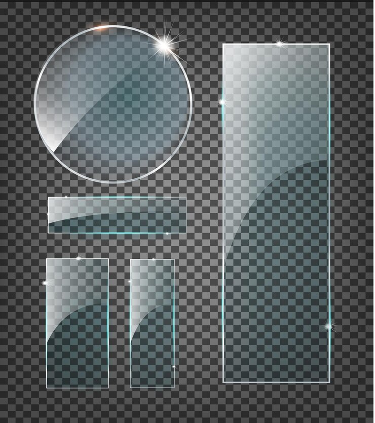वेक्टर vector modern transparent glass plates set on sample background eps10