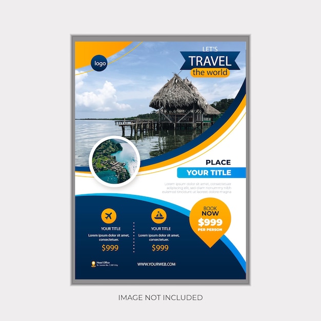 vector modern travel flyer and travel agency poster design template