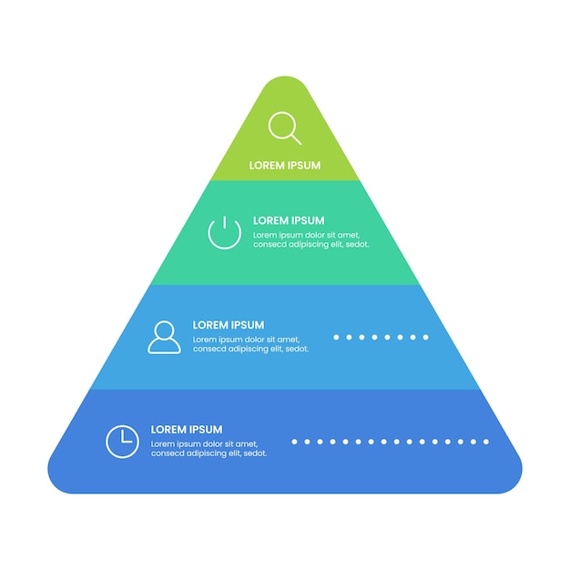 벡터 아이콘 템플릿 디자인을 사용하는 비즈니스를 위한 벡터 현대 삼각형 모양 옵션 인포그래픽 요소