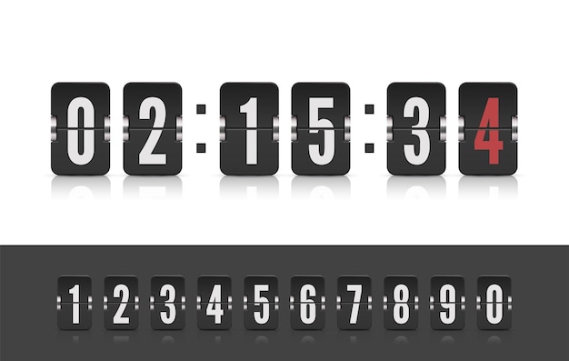 Vector vector modern ui design old countdown timer coming soon web page design with flip time counter scoreboard number font