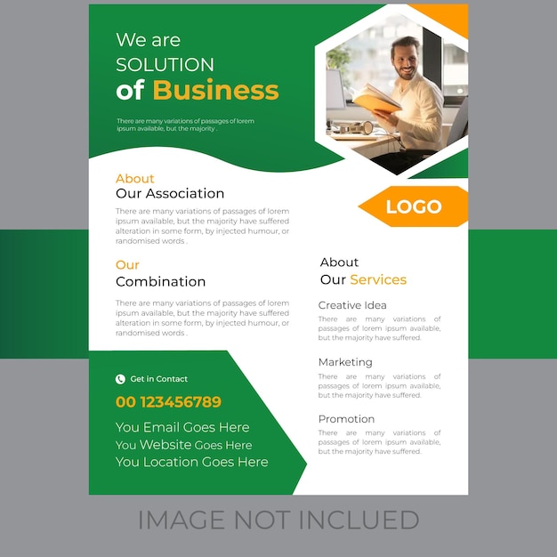 Vector modern unique business flyer design template