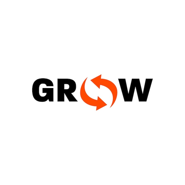 Векторное современное слово Grow Creative Logo