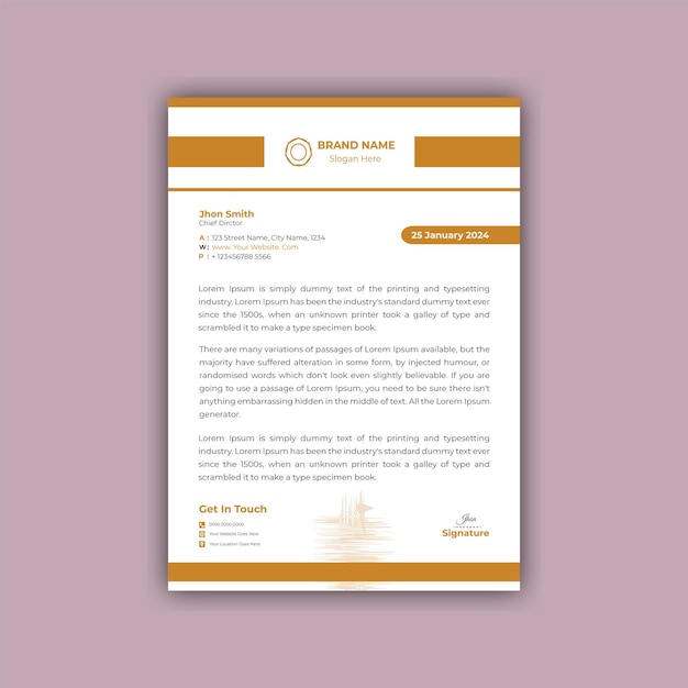 Vector modern zakelijk briefhoofdontwerp a4 factuur sjablonen premium vector